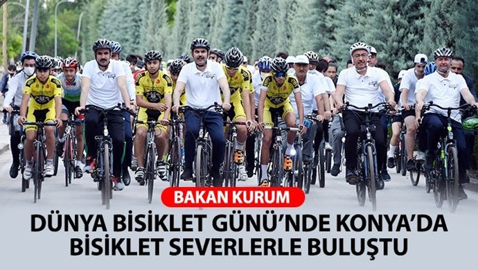 Bakan Kurum Dünya Bisiklet Günü’nde Konya’da Bisiklet Severlerle Buluştu