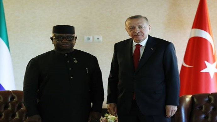 Cumhurbaşkanı Erdoğan, Sierra Leone Cumhurbaşkanı Bio ile bir araya geldi