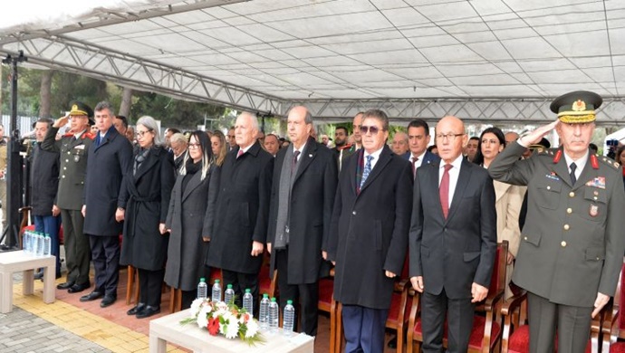 Cumhurbaşkanı Ersin Tatar Mustafa Kemal Atatürk, Dr. Fazıl Küçük ve Rauf R. Denktaş’ın büstlerinin, Cumhuriyet Meclisi’nin bahçesinde düzenlenen açılış törenine katıldı