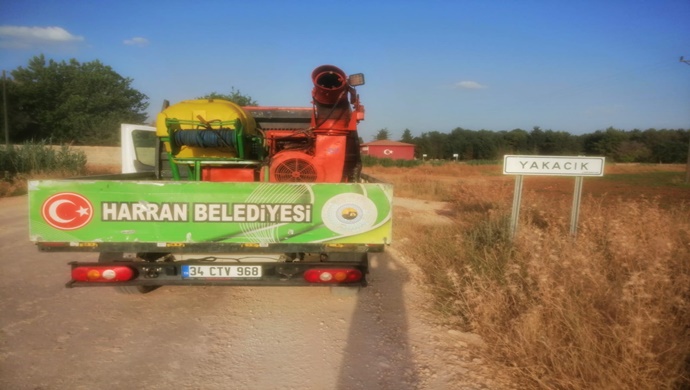 HARRAN BELEDİYESİ TARFINDAN HARRAN’DA HAŞEREYLE MÜCADELE DEVAM EDİYOR