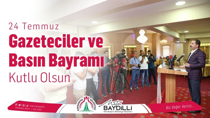 BAŞKAN BAYDİLLİ’DEN GAZETECİLER VE BASIN BAYRAMI MESAJI